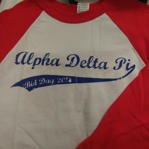 ADPi baseball shirt quarter sleeve